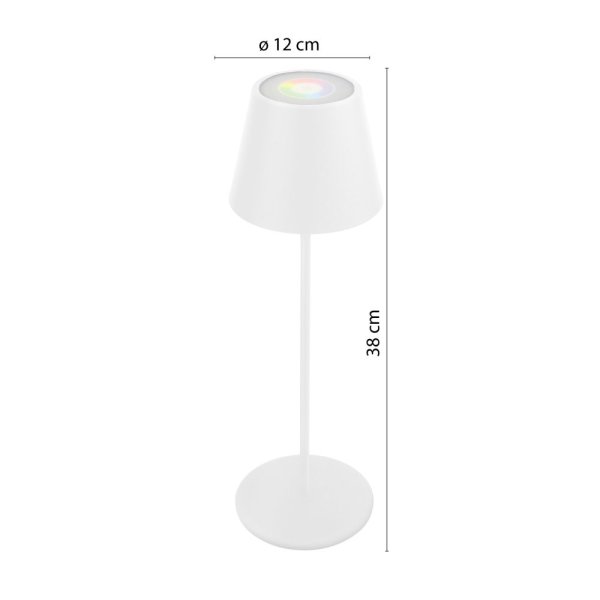 VELAMP Nabíjacia stolná RGB lampa TL1908-W s dotykovým spínačom