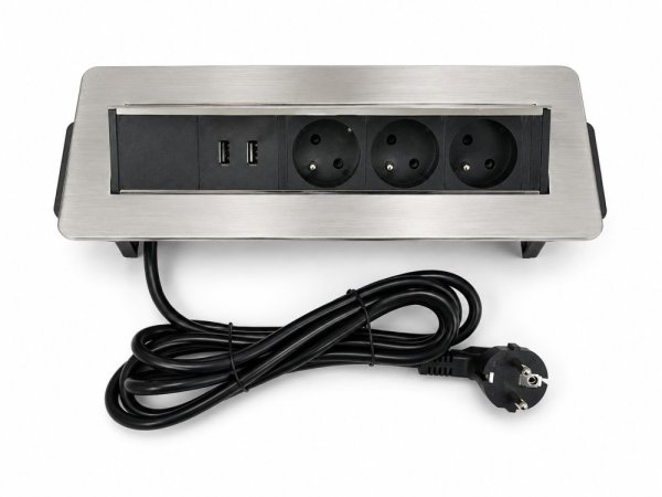 Výklopná lišta IN 553010 , 3 zásuvky + 2 USB