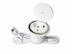 Zapustená lišta IN 553009, zásuvka, Qi nabíjanie, USB