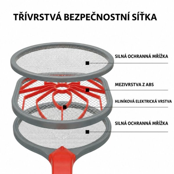 VELAMP Nabíjateľná elektrická plácačka na komáre REPEL05R