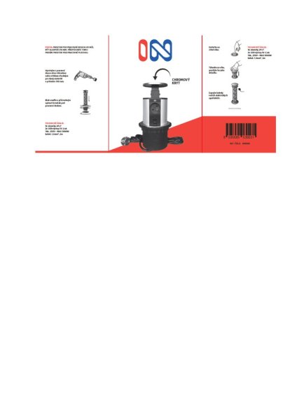 Výsuvná lišta IN 553003 2-stranná, 3 zásuvky + 2 USB