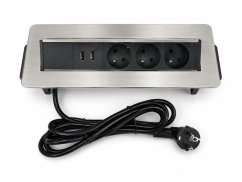 Výklopná lišta IN 553010 , 3 zásuvky + 2 USB