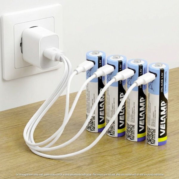VELAMP LR6-4USB, nabíjateľná batéria s USB-C
