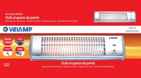 VELAMP PR304 nástenný kremíkový ohrievač 1200W