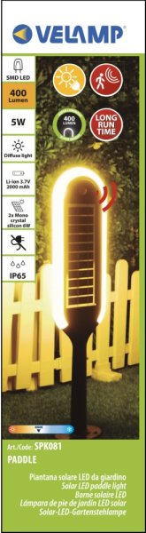 VELAMP Solárna lampa SPK081 so senzorom