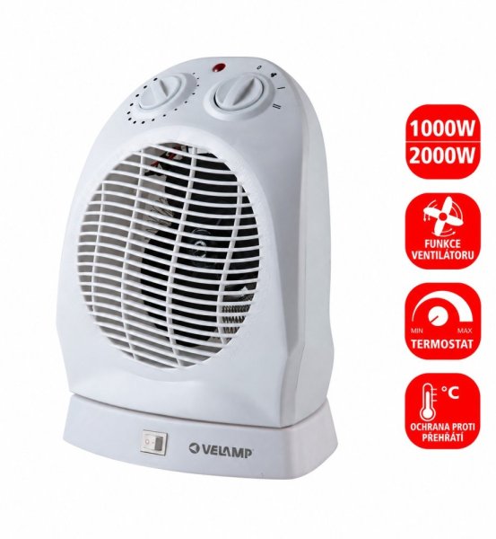 VELAMP Teplovzdušný ventilátor s oscilací PR012-2