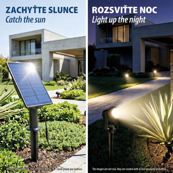 VELAMP SL369 Sada 2 reflektorov so solárnym napájaním