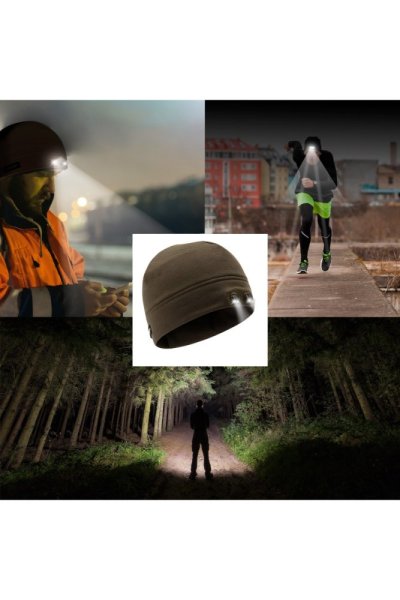 čepice CAP85 s LED světlem tmavě zelená
