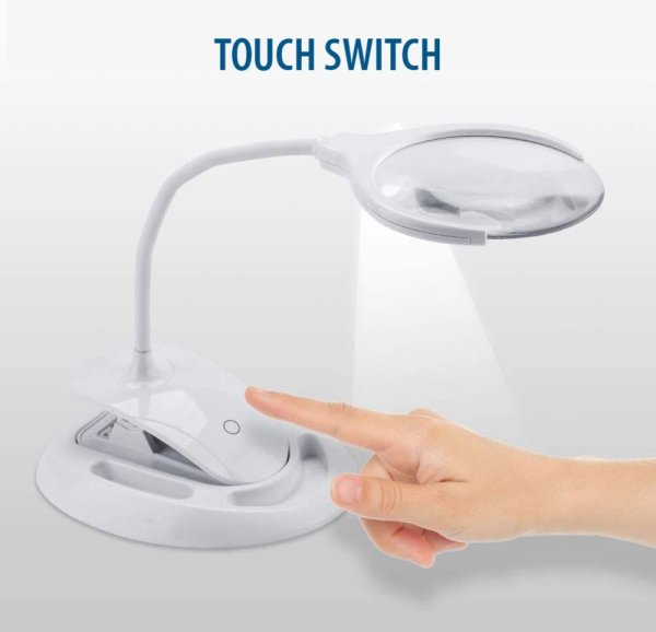 VELAMP LE008 Stolní lampa s osvětlením a lupou