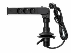 Otočná lišta IN, 3 zásuvky + 2 USB (553008)