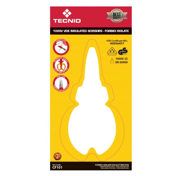 Izolované elektrikárske nožnice VELAMP CF101, VDE