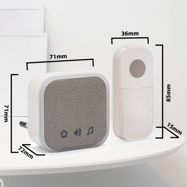 VELAMP DOM052 Sada 2 zvonků do zásuvky,150m,36 melodií