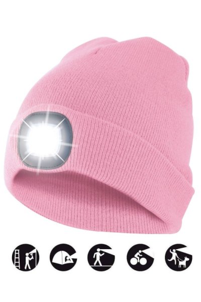 čiapka CAP11 s LED svetlom ružová