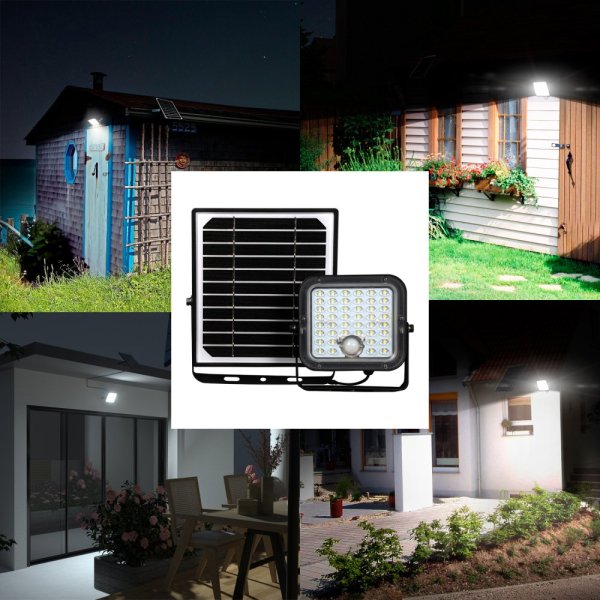 VELAMP LED solární reflektor SL365 1500 Lm se senzorem