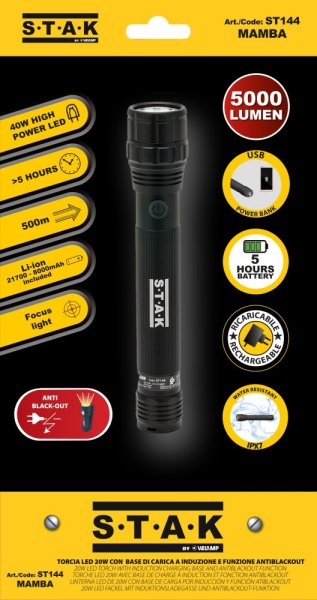 VELAMP ST144 Nabíjateľná LED baterka 40W