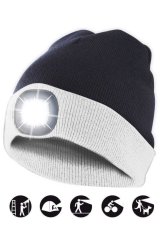 čiapka CAP17 s LED svetlom bielo-čierna