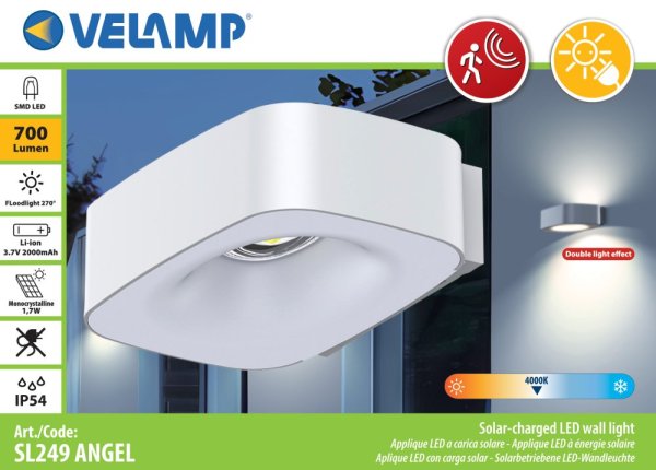 VELAMP LED solárne svetlo SL249 so senzorom