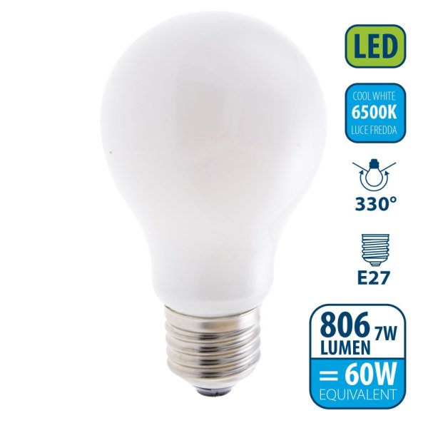 VELAMP OPAL FILAMENT žárovka 7W, E27, 6500K