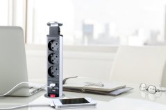 Výsuvná lišta IN 553006, 2 zásuvky + 2 USB