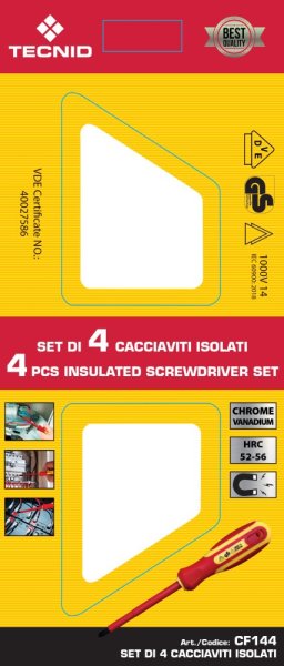 Sada 4 izolovaných skrutkovačov VELAMP CF144, VDE
