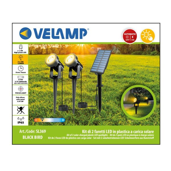 VELAMP SL369 Sada 2 reflektorov so solárnym napájaním