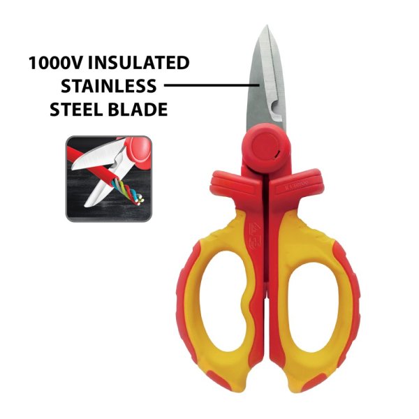 Izolované elektrikárske nožnice VELAMP CF101, VDE