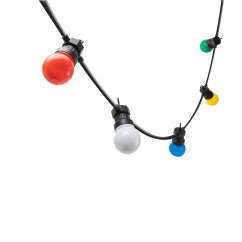 VELAMP Vonkajšia svetelná reťaz PS066 s 20 farebnými žiarovkami