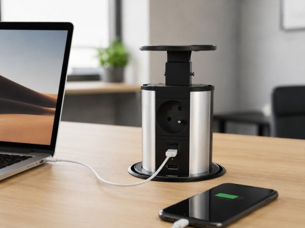 Výsuvná lišta IN 553003 2stranná, 3 zásuvky + 2 USB