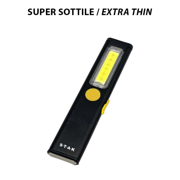 VELAMP ST476, Nabíjecí LED svítilna 3 W, extra tenké hliníkové provedení, černá