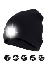 čepice CAP03PILE s LED světlem černá, zateplená