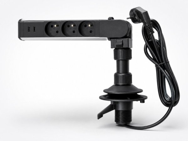 Otočná lišta IN 553008, 3 zásuvky + 2 USB
