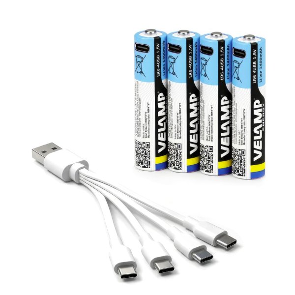VELAMP LR6-4USB, nabíjateľná batéria s USB-C