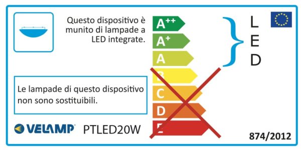 VELAMP LED stropné svietidlo PTLED20W