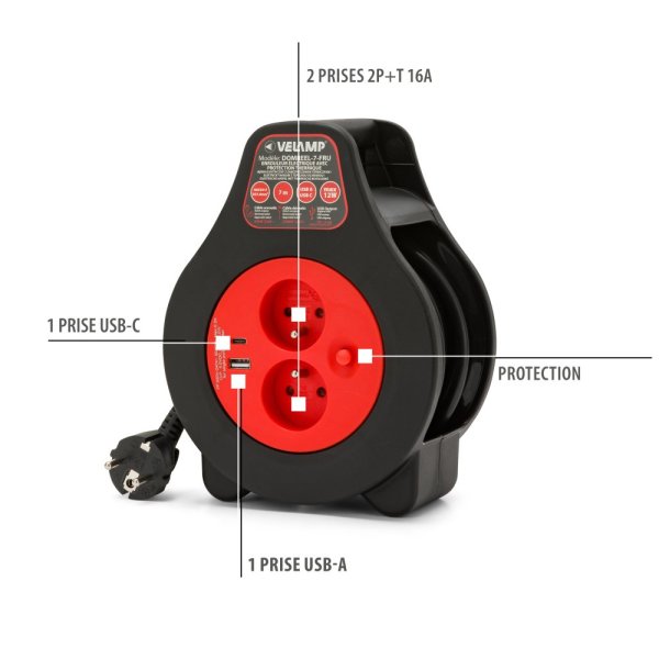 VELAMP DOMREEL-7-FRU  naviják se 7m kabelem