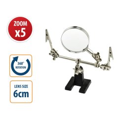 VELAMP LE036 Lupa so stojanom a nastaviteľnými klipmi