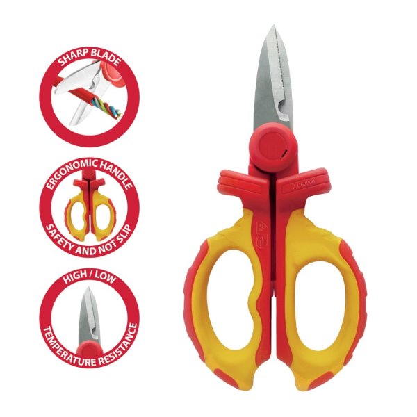 Izolované elektrikárske nožnice VELAMP CF101, VDE