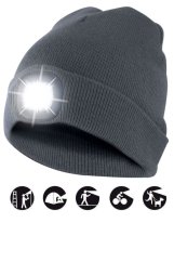 čepice CAP02 s LED světlem tmavě šedá