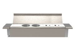 Vestavná zásuvková lišta IN 553048 se 2 zásuvkami a 2xUSB A+C