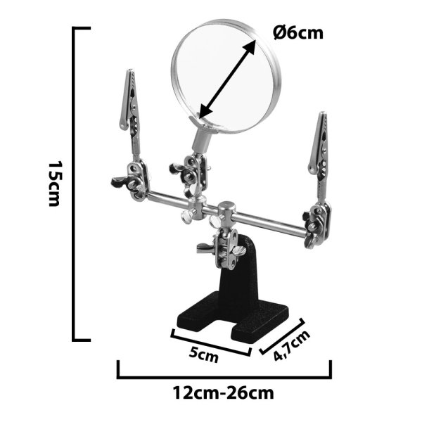 VELAMP LE036 Lupa se stojánkem a nastavitelnými klipy