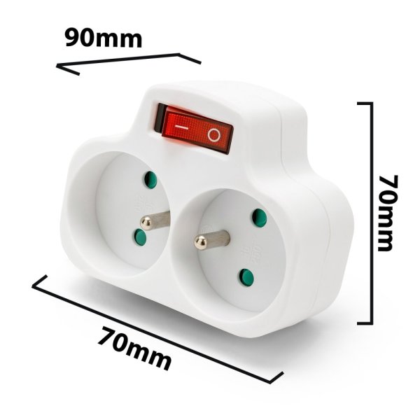 VELAMP zásuvkový rozbočovač ADAT-FR-4 s vypínačom