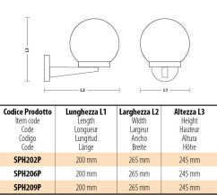 VELAMP Venkovní nástěnné světlo APOLUX SPH209P