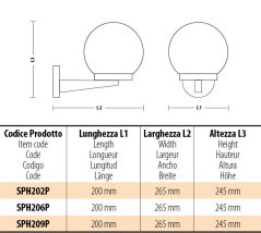 VELAMP Venkovní nástěnné světlo APOLUX SPH209P