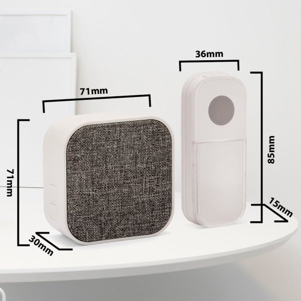 VELAMP DOM003 Bezdrôtový zvonček na batérie, 150m, 36 melódií