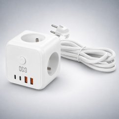 IN Prodlužovací kabel CUBE s USB nabíjením (553062)