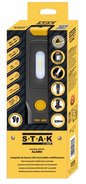 VELAMP ST472 Nabíjateľná LED baterka s magnetmi a háčikmi