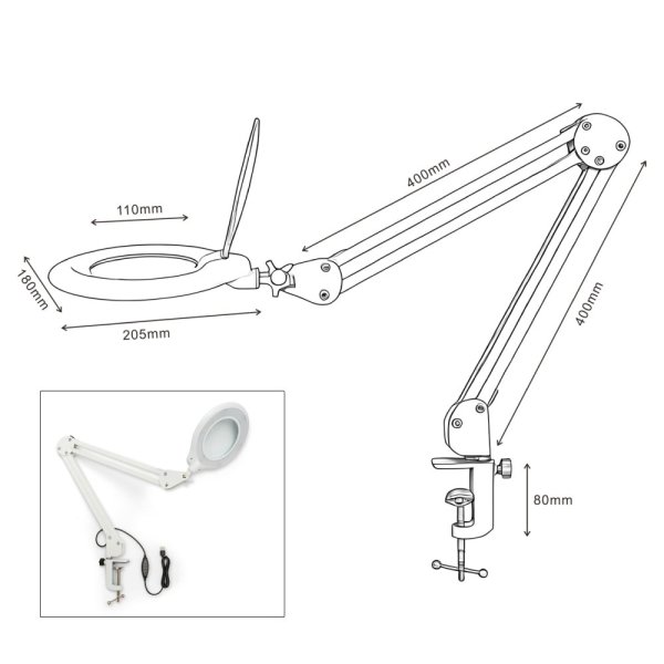 VELAMP LE006 lampa  s ramenom a lupou 3 dioptrie