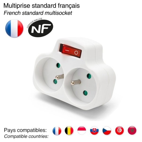 VELAMP zásuvkový rozbočovač ADAT-FR-4 s vypínačom