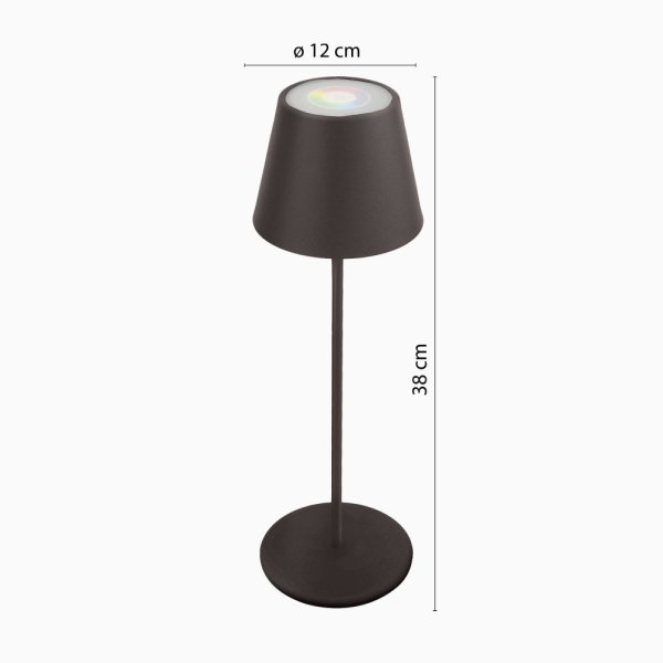 VELAMP Dobíjecí stolní RGB lampa TL1908-B s dotykovým spínačem