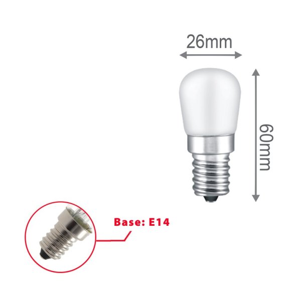 VELAMP LB902F-30K  LED žiarovka do chladničky 3W, E14, 3000K