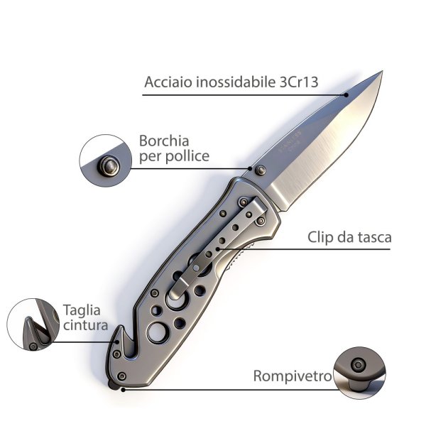 VELAMP IG355, Kapesní nůž, čepel 8,3 cm, zavírací, šedý